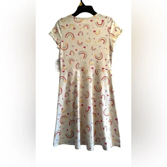 Wonder Nation Multicolor Rainbow Summer Play Dress Size Large 10-12 Pockets NWT - Picture 4 of 14